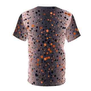 Orange and Black Paint Splatter Tee | All Over Print Shirt 7