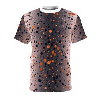Orange and Black Paint Splatter Tee | All Over Print Shirt 3