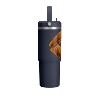 Faux Fur Kiss Lips Tumbler 32oz | Lip Print Travel Mug 8