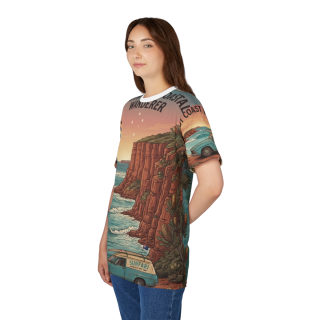 Coastal Wanderer Surf Van Tee | Ocean Cliffs Sunset All-Over Print 30