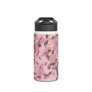 Pink Digital Camo Water Bottle | Stainless Steel Standard Lid