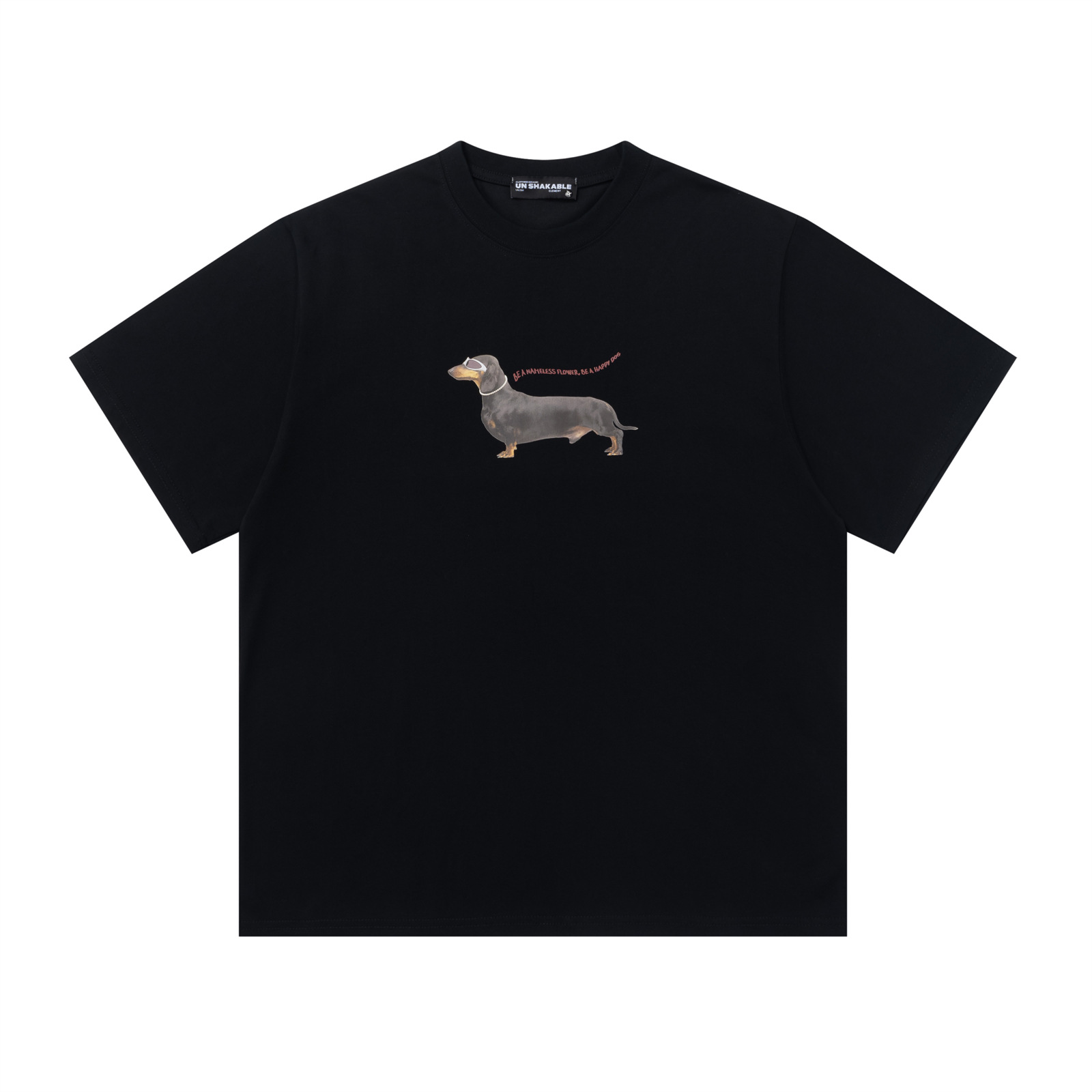 Retro Dachshund Print Crew Neck T-Shirt | Unisex
