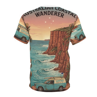 Coastal Wanderer Surf Van Tee | Ocean Cliffs Sunset All-Over Print 7