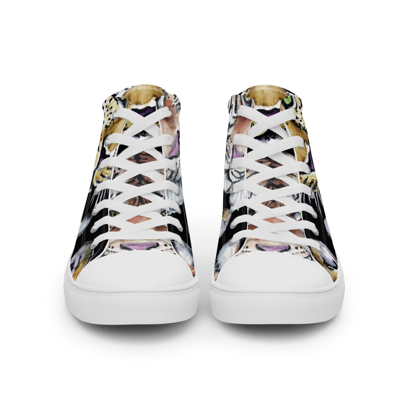 Men's High-Top Canvas Shoes "Lion Print"