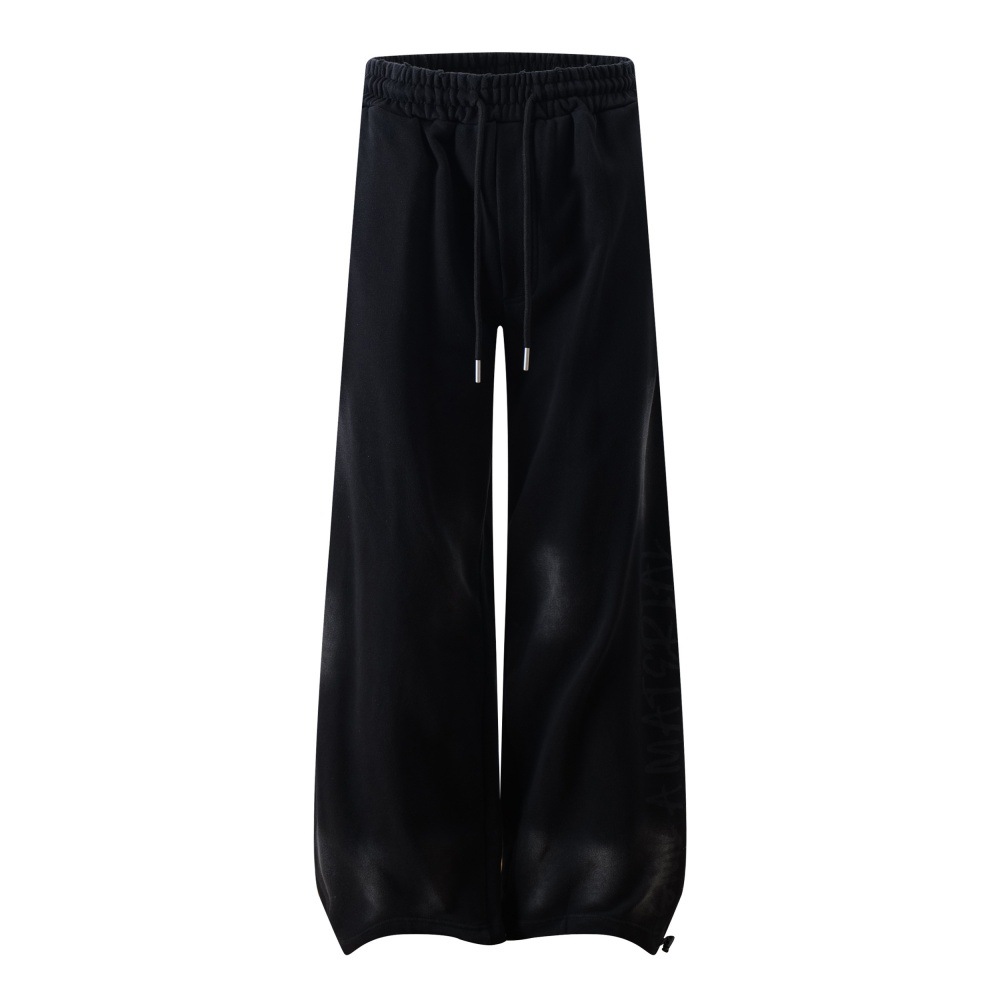Spray Paint Distressed Wide Leg Pants