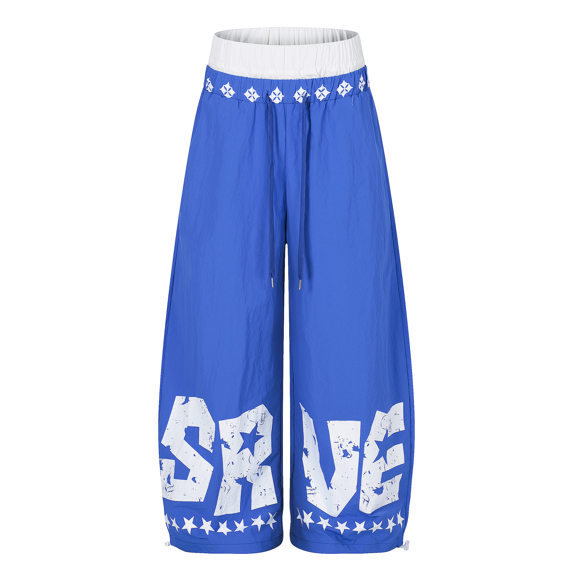 Letter Print Wide Leg Sweatpants | Drawstring Cuff Casual Dance