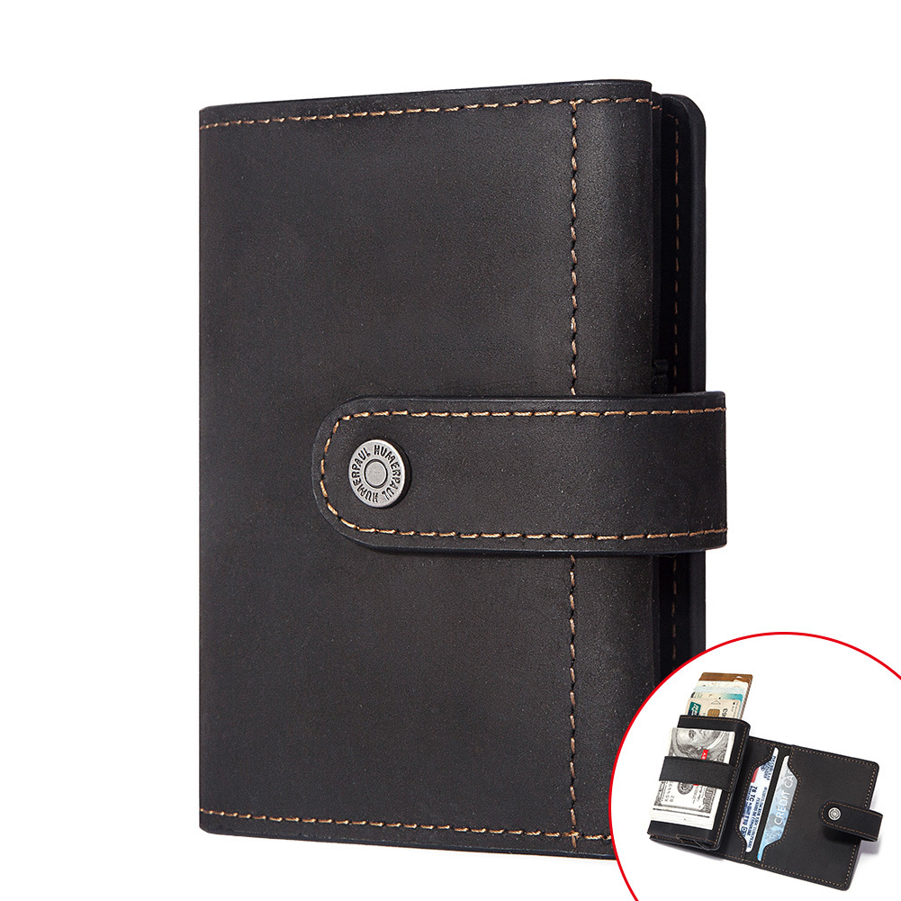 Metal Coin Purse & Leather Card Case | ID Sleeve Credit Card Holder