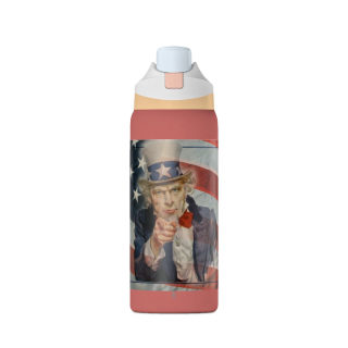 Uncle Sam Pointing Water Bottle | American Flag Patriotic 32oz 5