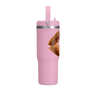 Faux Fur Kiss Lips Tumbler 32oz | Lip Print Travel Mug 14