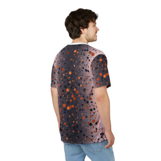 Orange and Black Paint Splatter Tee | All Over Print Shirt 20