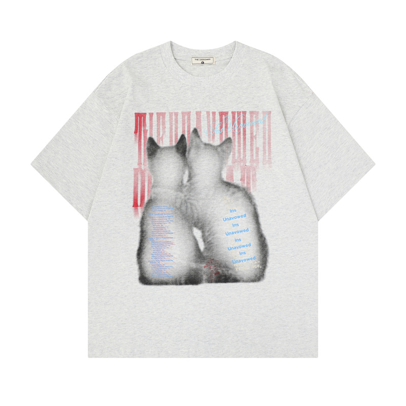 Cat Print Short Sleeve T-Shirt