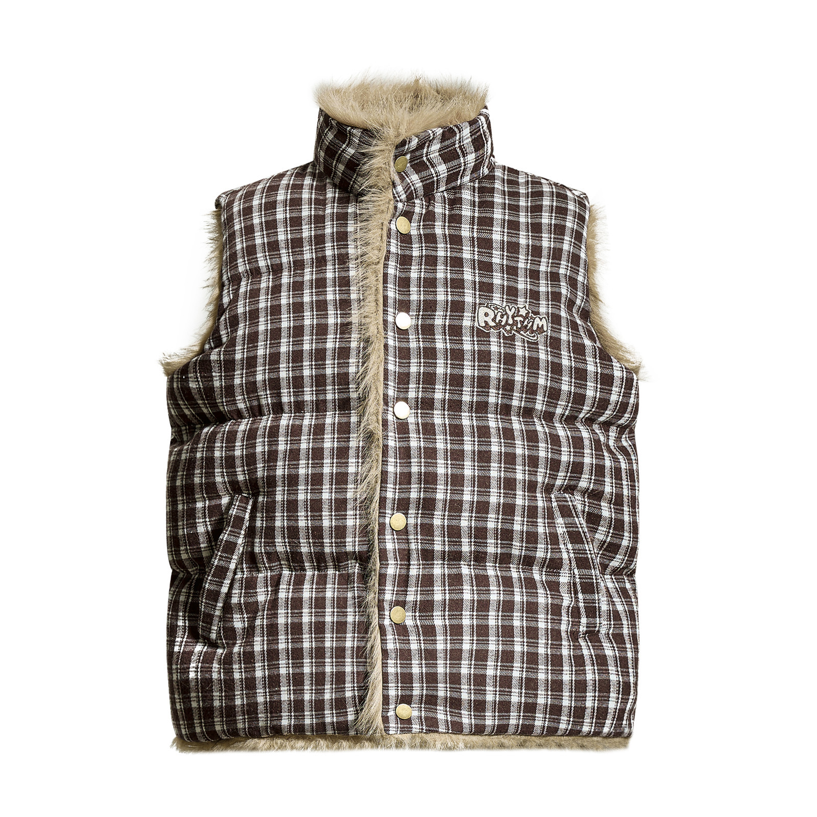Fleece Plaid Cotton Vest | Loose Casual Warm Versatile Outerwear