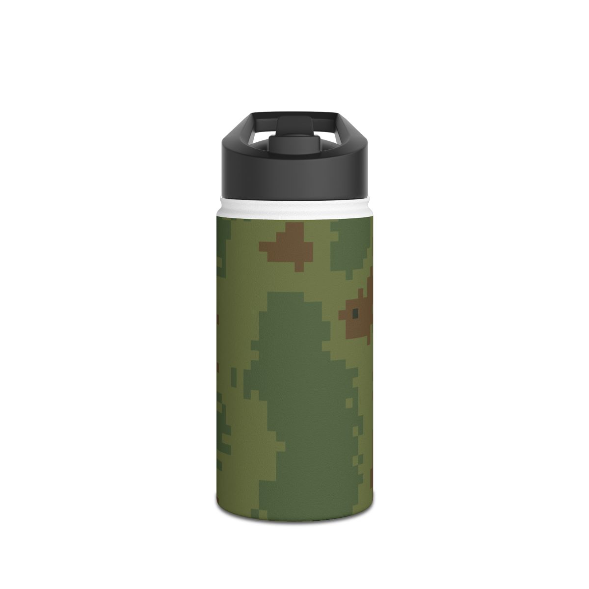 Pixel Camouflage Stainless Steel Water Bottle | Standard Lid