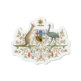 Australian Coat of Arms Die Cut Magnet | Kangaroo Emu Shield Magnet 6