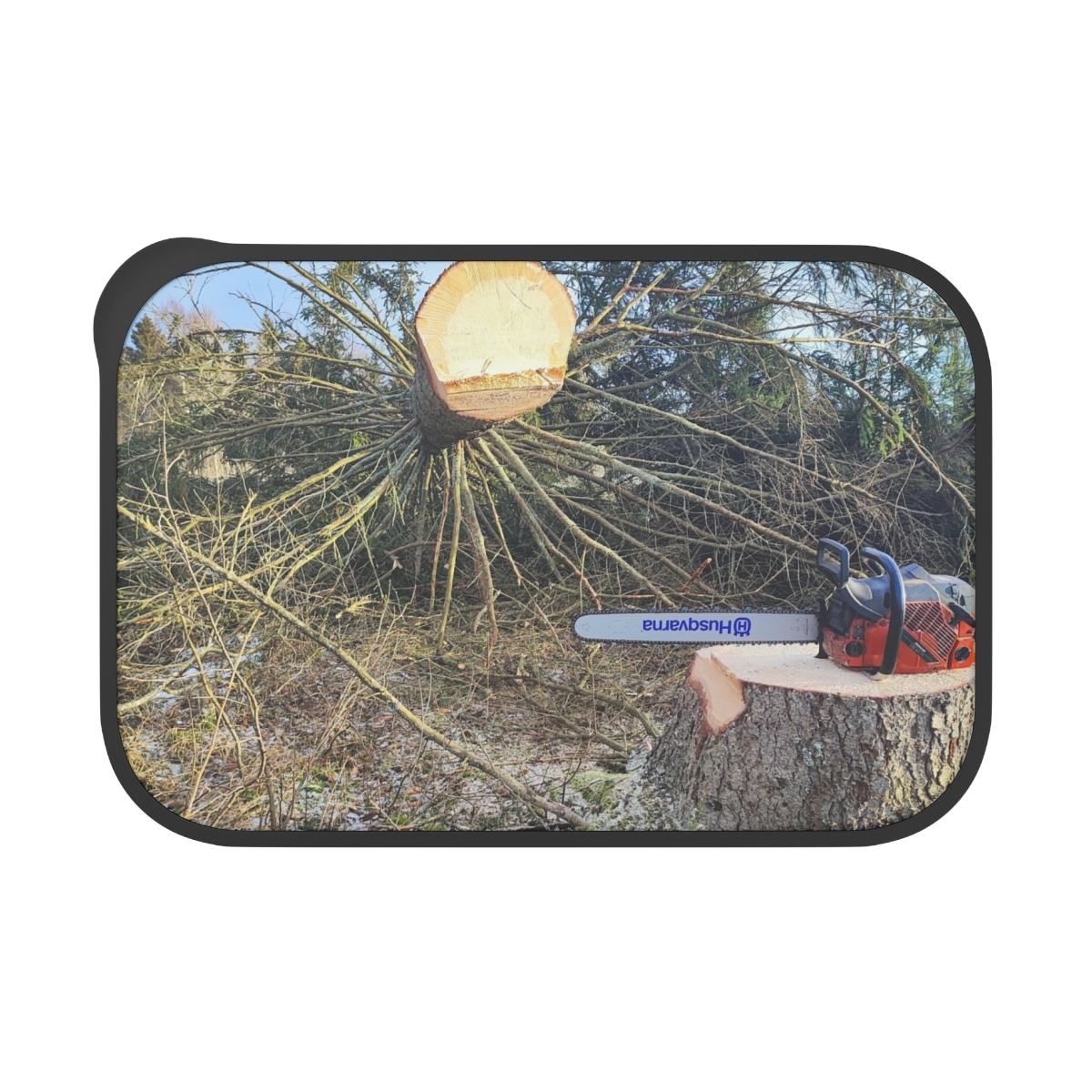 Chainsaw Log-Cutting PLA Bento Box | Lunch Container with Utensils