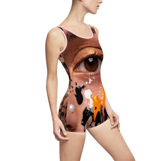 Abstract Face Art Swimsuit | Portrait All-Over Print 20