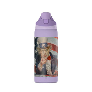 Uncle Sam Pointing Water Bottle | American Flag Patriotic 32oz 7