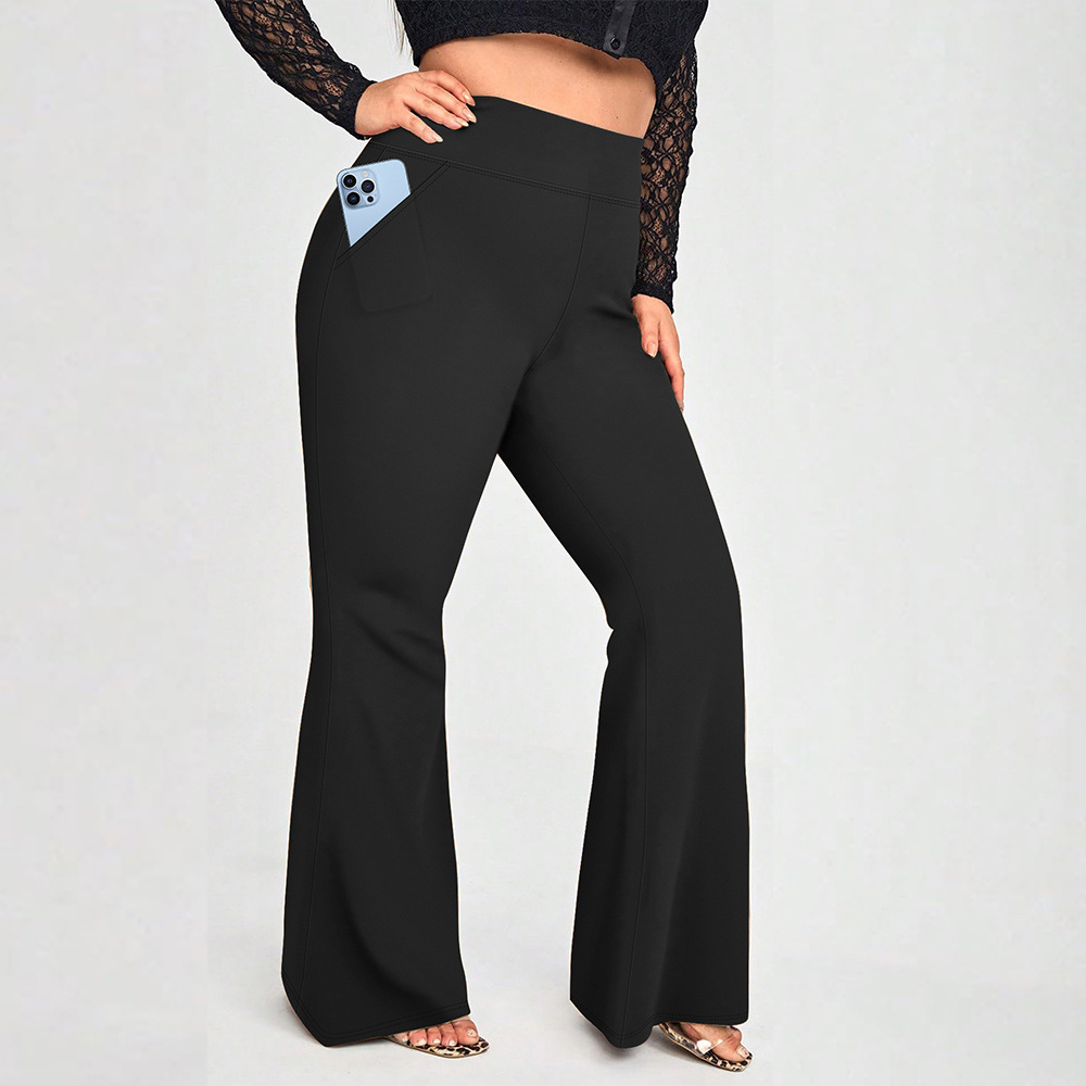 High-Waist Flared Yoga Pants with Pockets