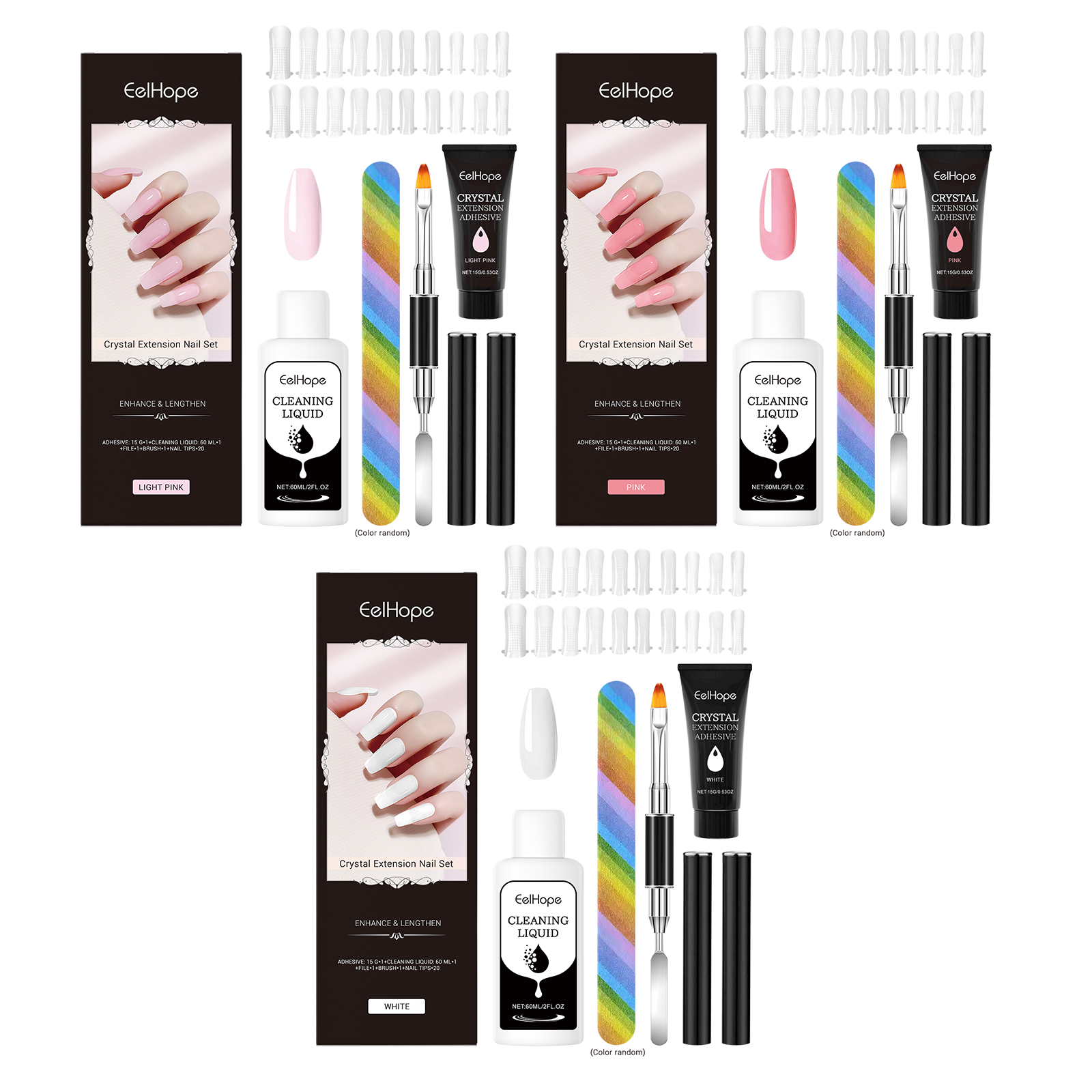 Crystal Extension Nail Set | Nail Glue & Modeling Tool Kit