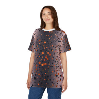 Orange and Black Paint Splatter Tee | All Over Print Shirt 16
