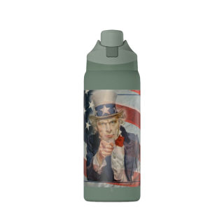 Uncle Sam Pointing Water Bottle | American Flag Patriotic 32oz 4