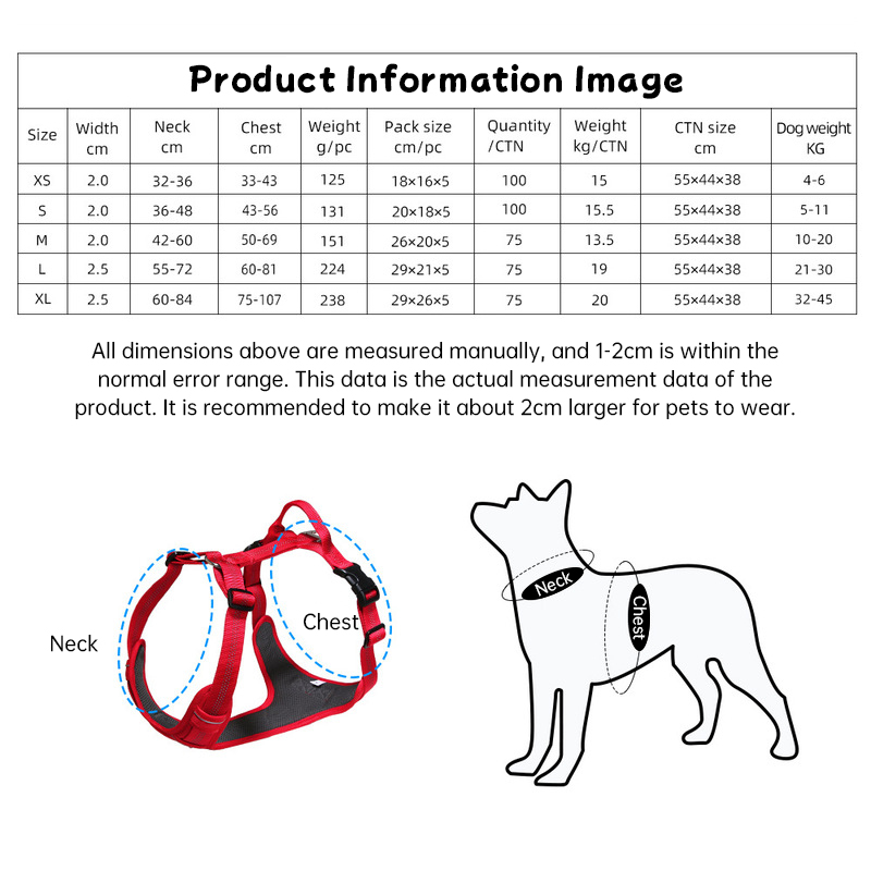 Breathable Reflective Dog Harness Vest | No-Pull Escape-Proof with Leash