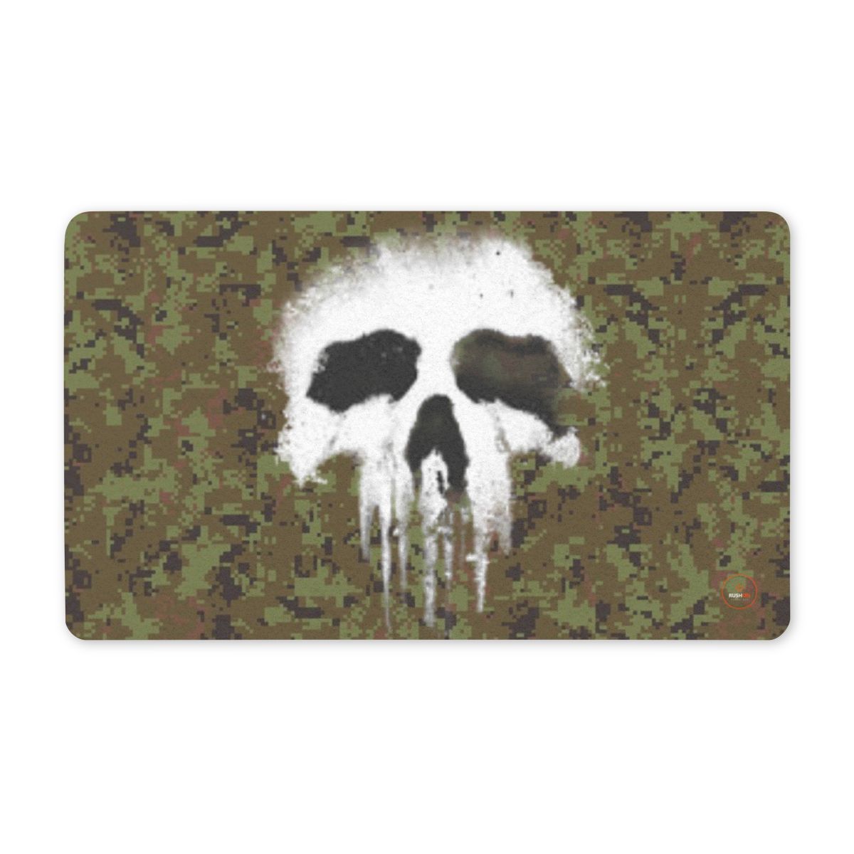 Skull Stencil Camo Doormat