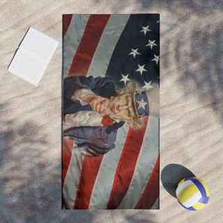Uncle Sam Pointing American Flag Beach Towel | Patriotic Fourth of July 15