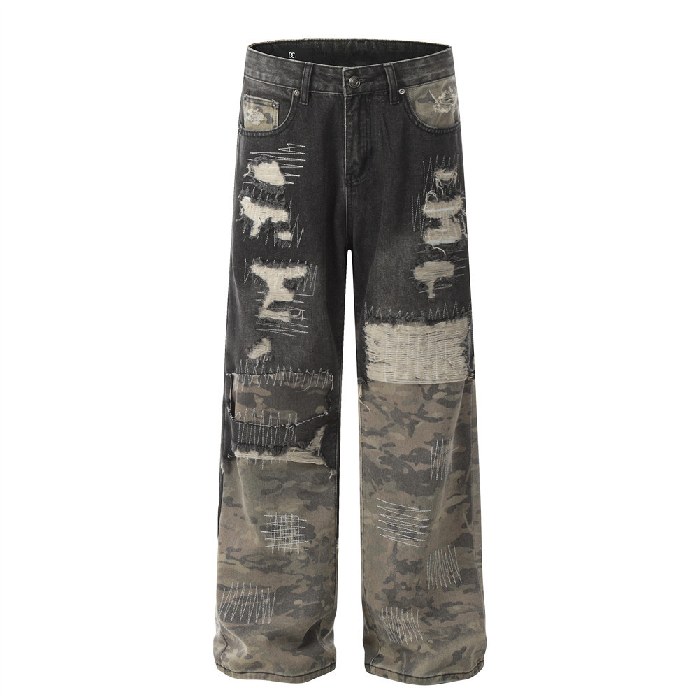 Splicing Camouflage Jeans