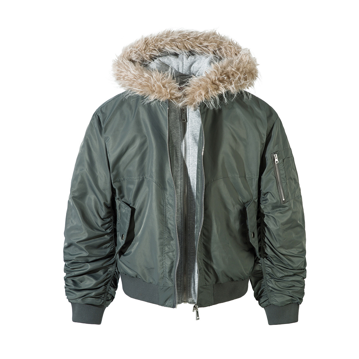 Warm Padded Pilot-Style Jacket