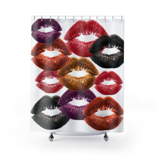 Colorful Lip Print Shower Curtains | Kiss Pattern Bath Curtain 2