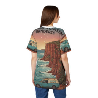 Coastal Wanderer Surf Van Tee | Ocean Cliffs Sunset All-Over Print 22