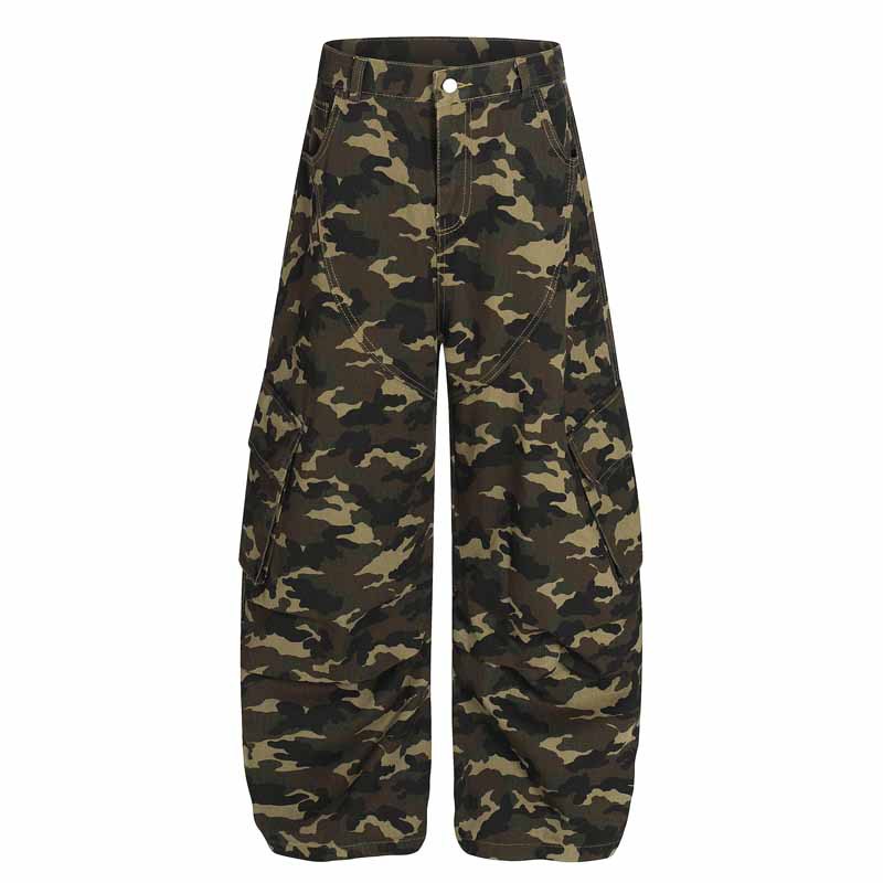 Cool Camouflage Multi-Pocket Cargo Wide Leg Pants | Unisex