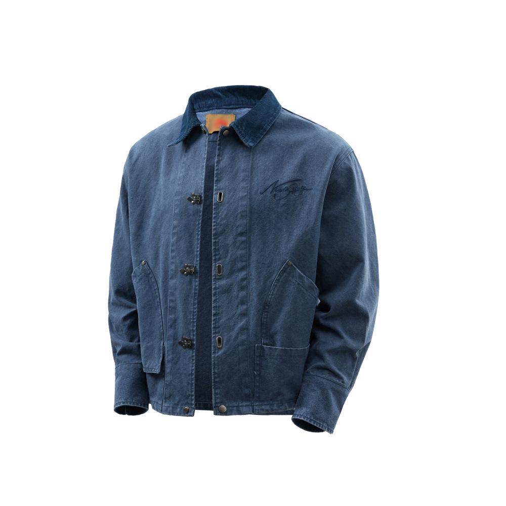 Contrasting Lapel Jacket for Men | Street Trend Solid Color