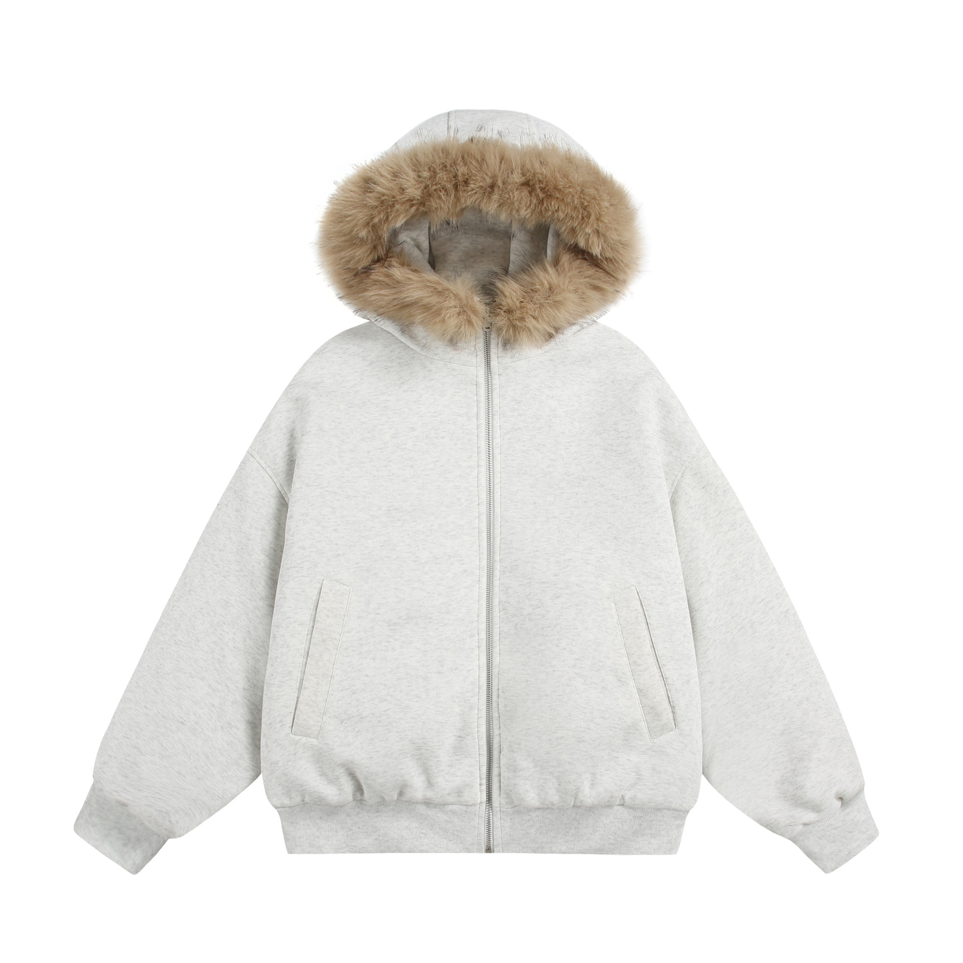 Hooded Fur-Collar Thickened Cotton-Padded Coat | Warm Winter Jacket