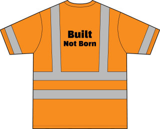 Built Not Born reflective safety shirt | Hi-Vis Orange ANSI 107 Class 3 1