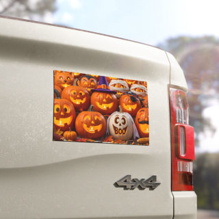 Jack-o'-Lantern Pumpkin Pattern Car Magnet | Halloween Pumpkin Magnet 4