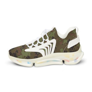 Green Camo Pattern Men's Mesh Sneakers | Camouflage Athletic Shoes 10