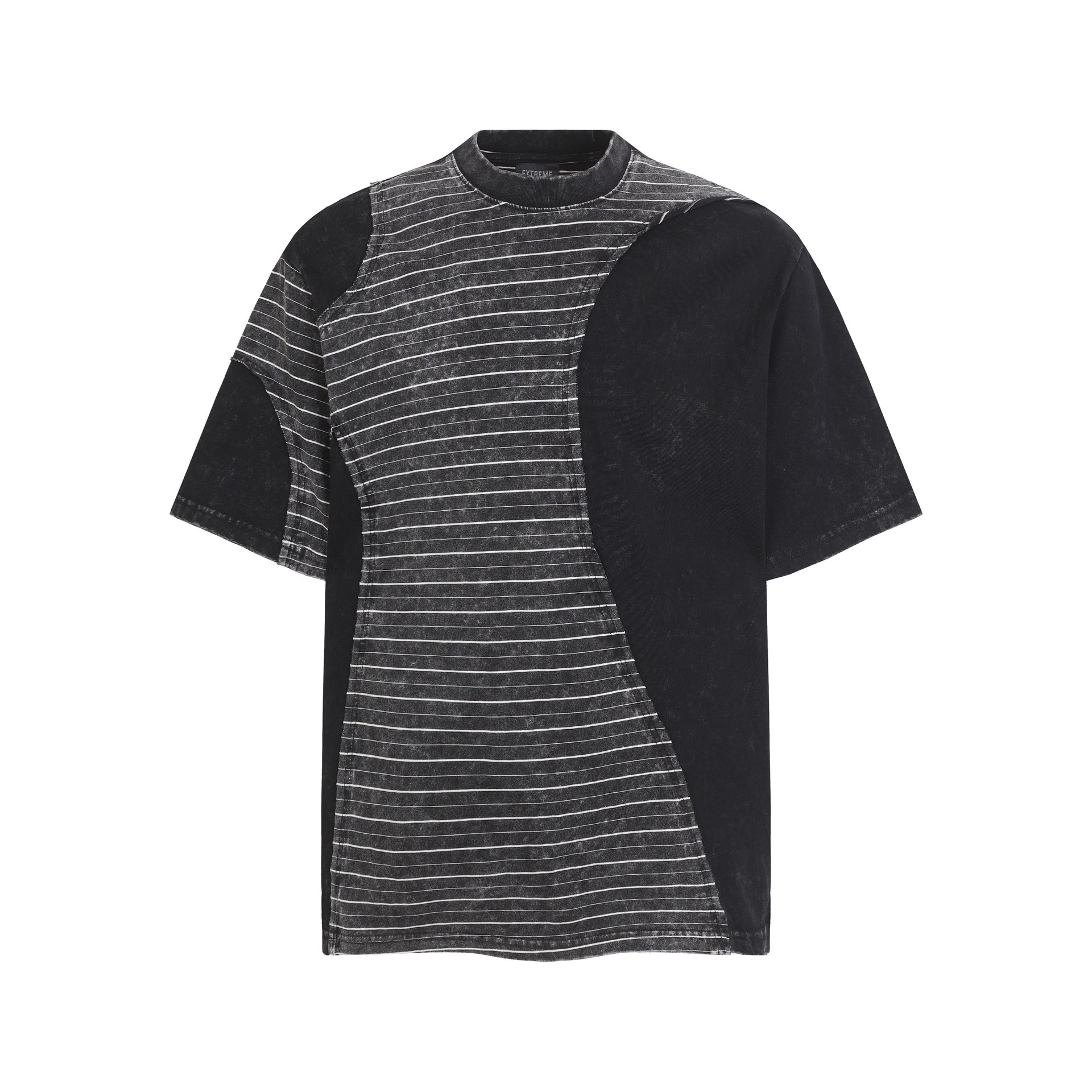Asymmetric Striped Short Sleeve T-Shirt