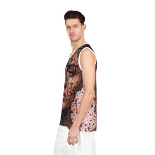 Paint Splatter Portrait Basketball Jersey | Artistic Face All-Over Print 5