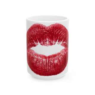 Red Lipstick Kiss Mug | Ceramic Coffee Cup 2