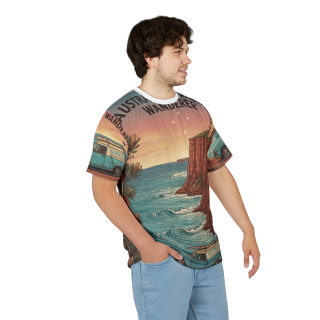 Coastal Wanderer Surf Van Tee | Ocean Cliffs Sunset All-Over Print 21