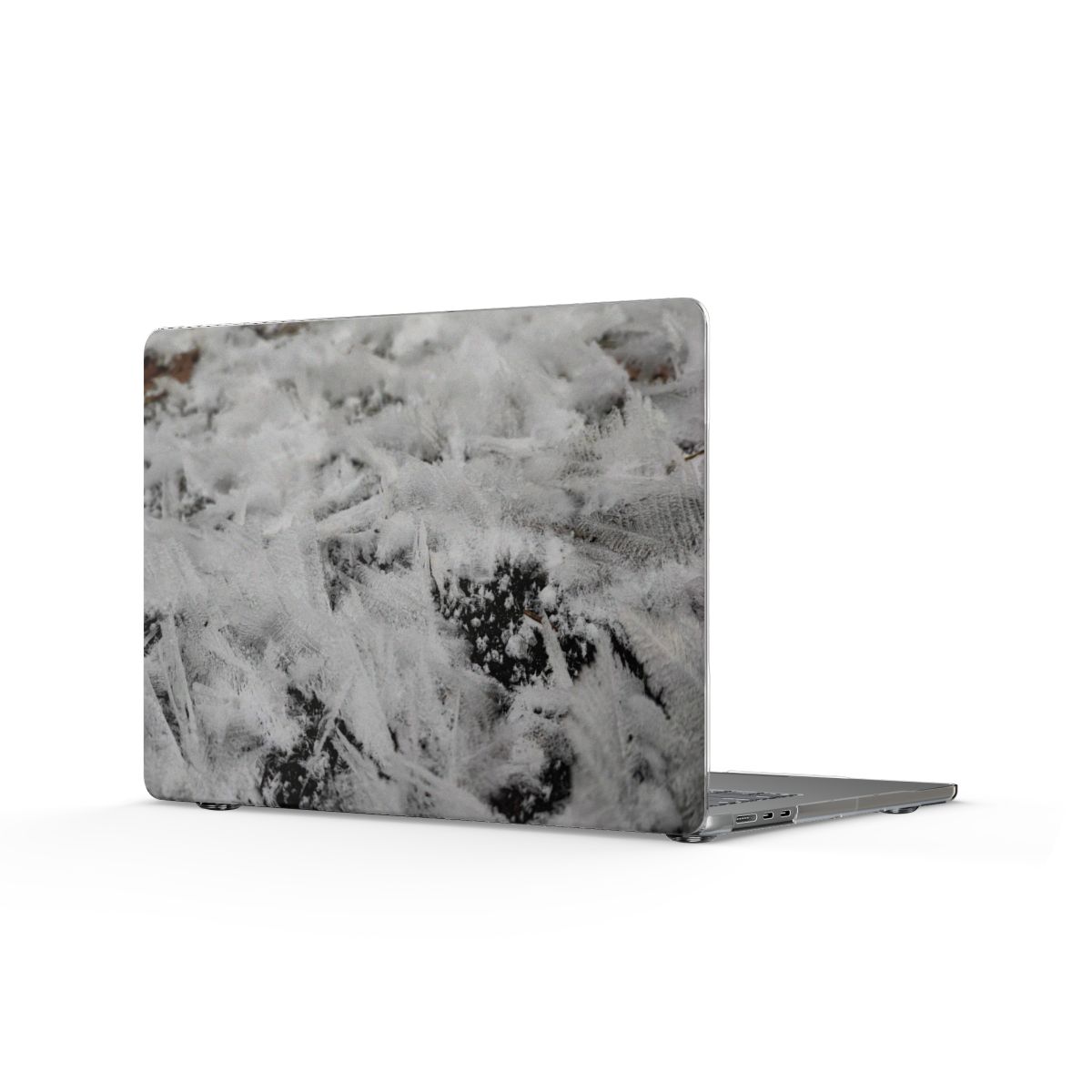 Frosted Snow Texture Clear MacBook Case | Winter Ice Pattern