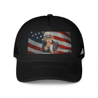 Uncle Sam Pointing Adidas Trucker Hat | Patriotic American Flag Cap 2