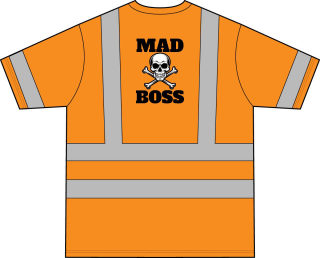 Mad Boss Skull Graphic High-Vis T-Shirt | Orange Reflective Safety Tee 1