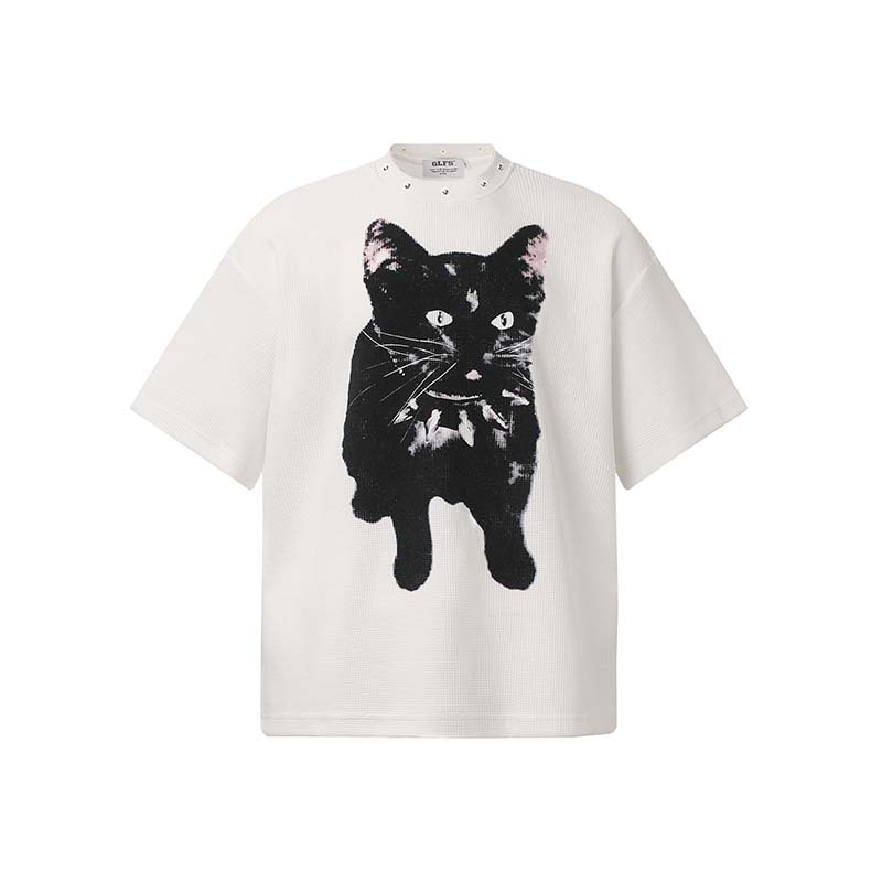 Cat 3D Print Short Sleeve T-Shirt | American Vintage Style
