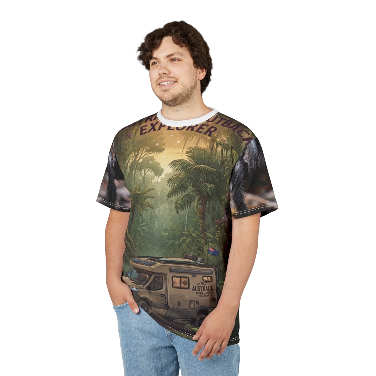 Outback Explorer Campervan Tee | Jungle RV Adventure All-Over Print