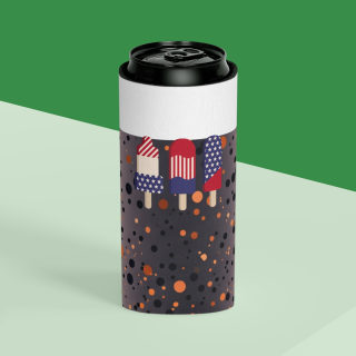 American Flag Popsicles Can Cooler | Patriotic Fourth of July Koozie 16