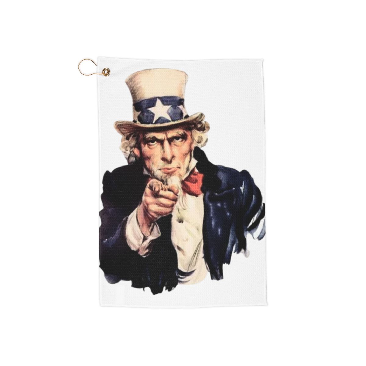 Uncle Sam Pointing Golf Towel | Patriotic Americana Golf Accessory