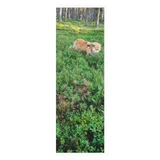 Dog in the Forest Foam Yoga Mat | Dog Resting Among Lingonberry Bushes